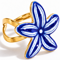 Anillo Flora Cobalt